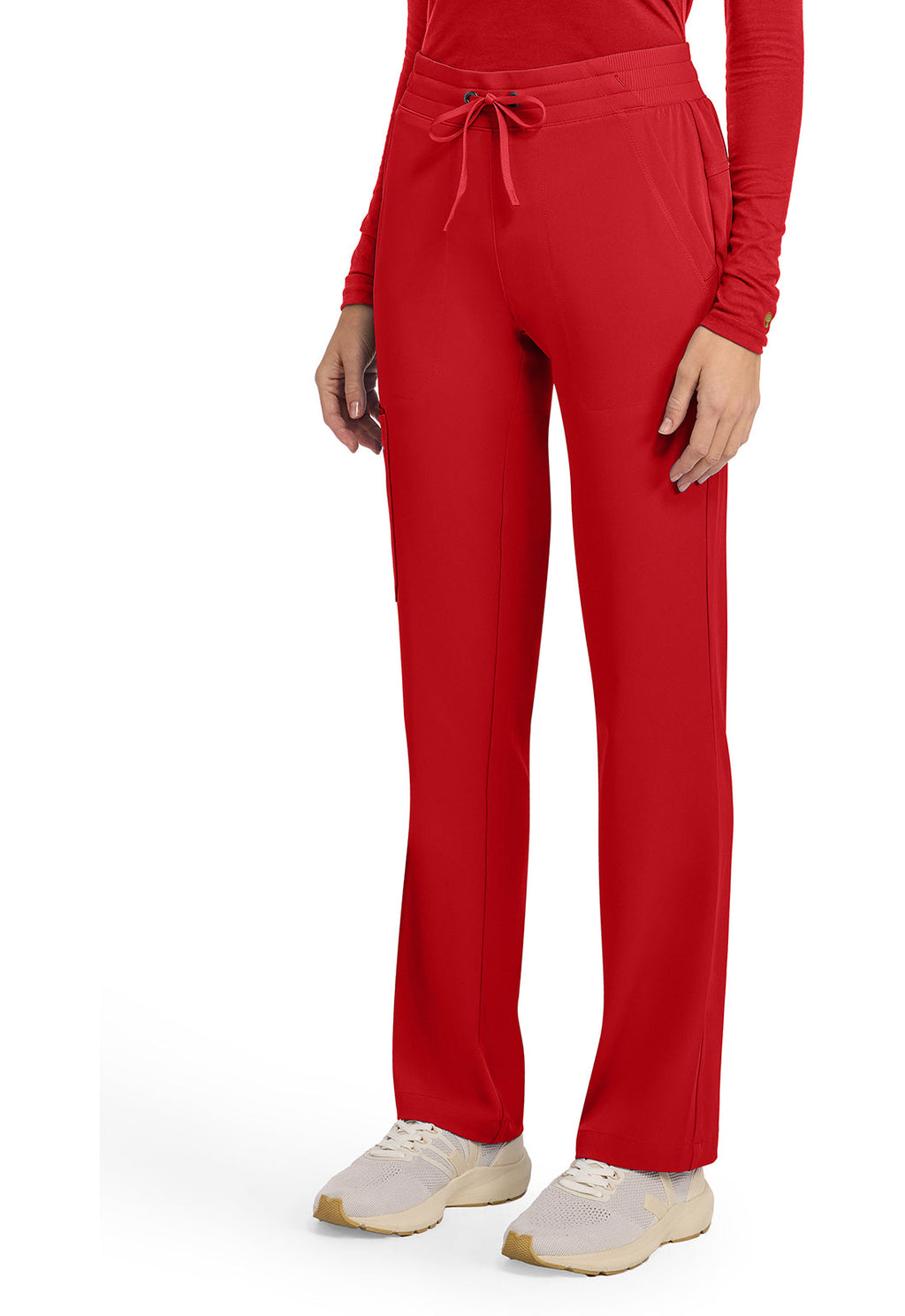 HH Works HH053 Women's 5-Pocket Straight Leg Scrub Pants Red
