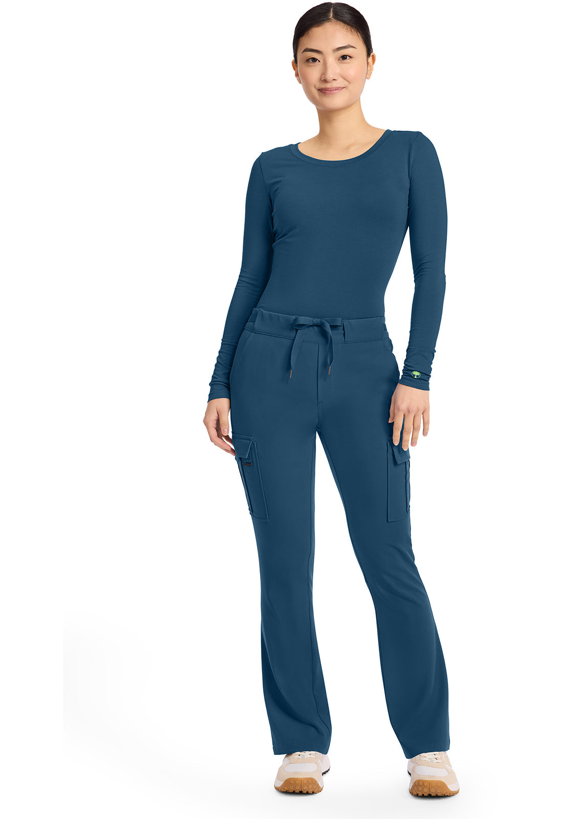 Quest HH150 Women's Mid Rise Drawstring Straight Leg Scrub Pants Caribbean