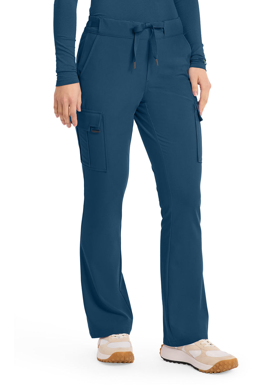 Quest HH150 Women's Mid Rise Drawstring Straight Leg Scrub Pants Caribbean