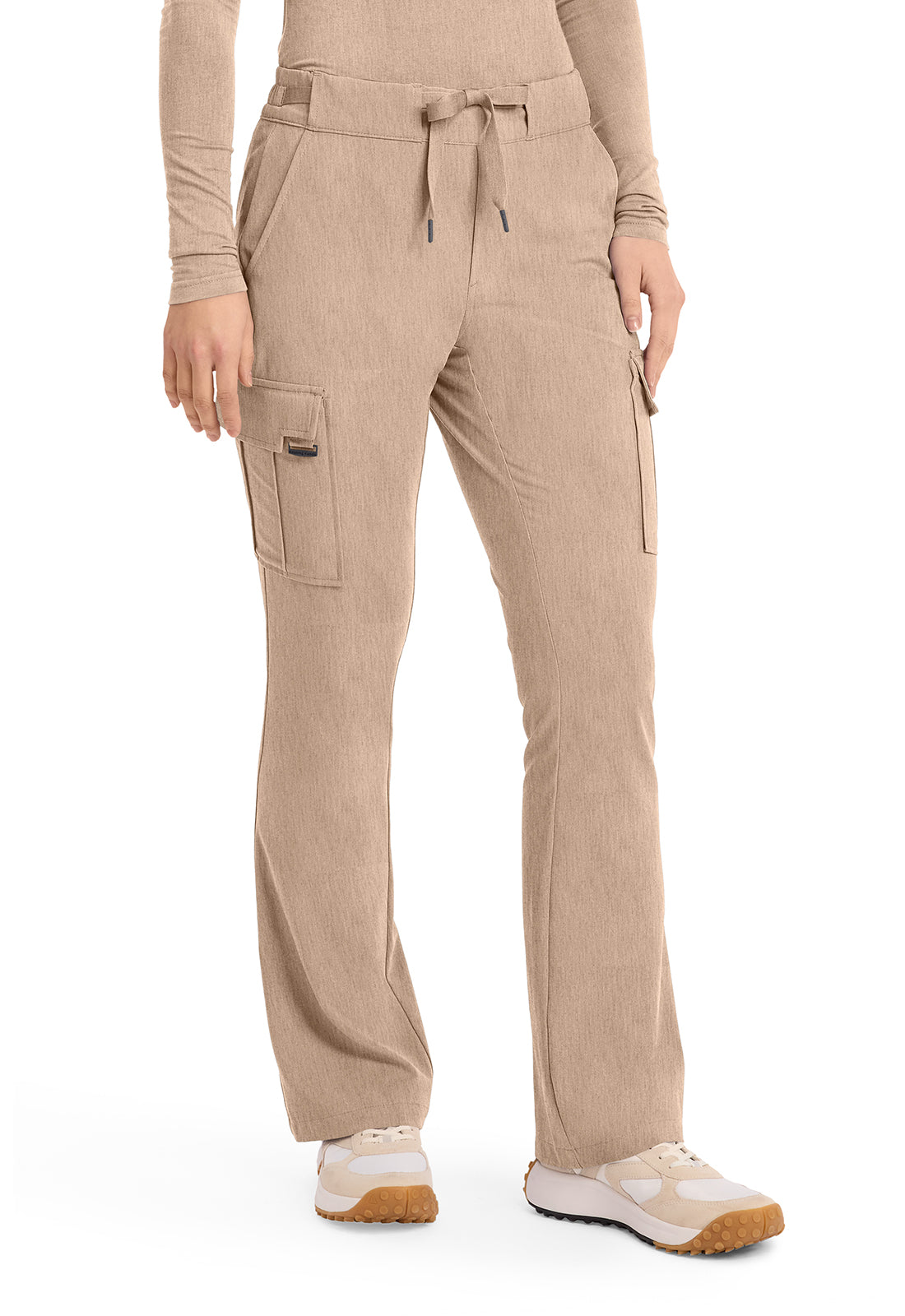 Quest HH150 Women's Mid Rise Drawstring Straight Leg Scrub Pants Desert Taupe