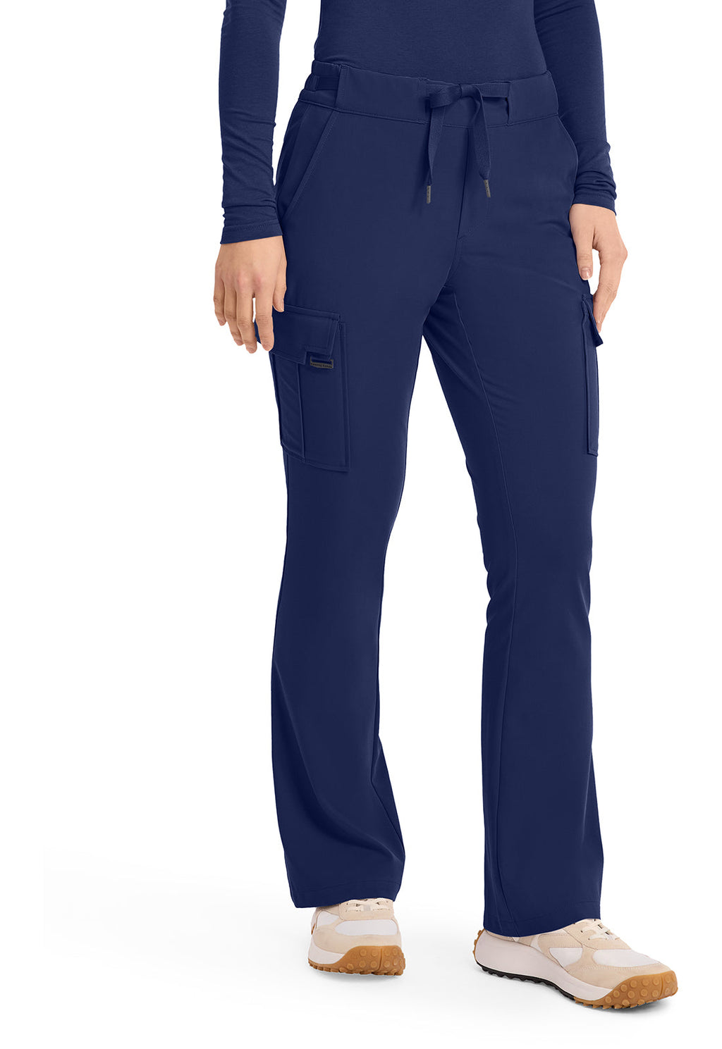 Quest HH150 Women's Mid Rise Drawstring Straight Leg Scrub Pants Navy
