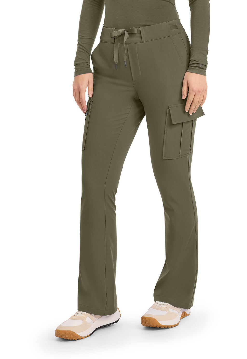 Quest HH150 Women's Mid Rise Drawstring Straight Leg Scrub Pants Olive