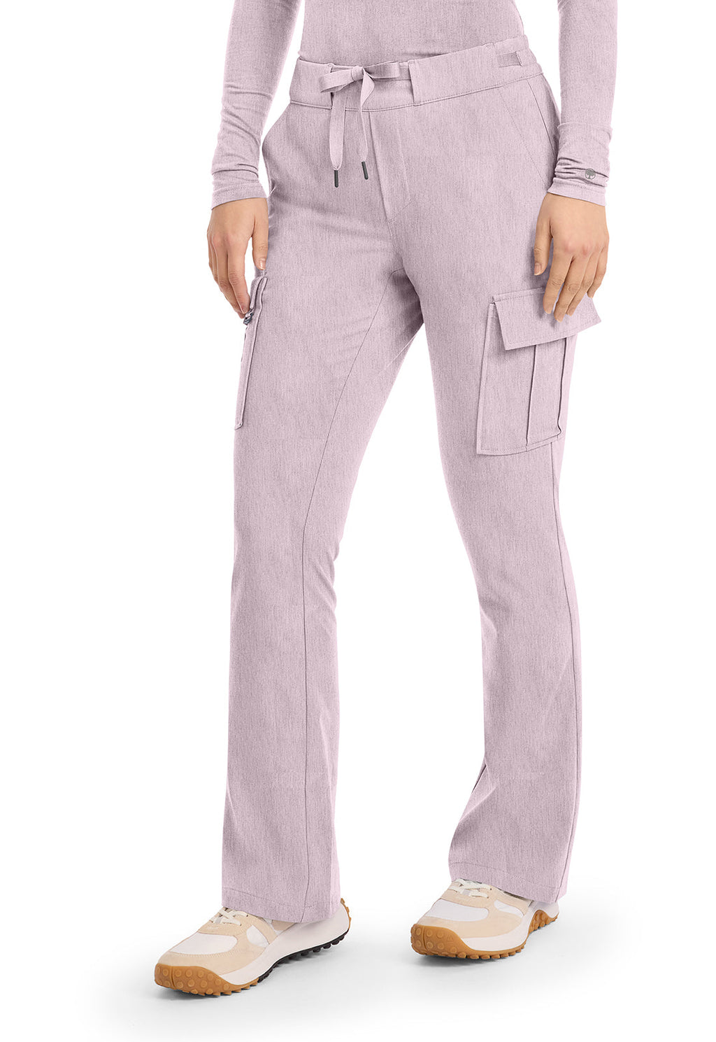 Quest HH150 Women's Mid Rise Drawstring Straight Leg Scrub Pants Pink Pearl