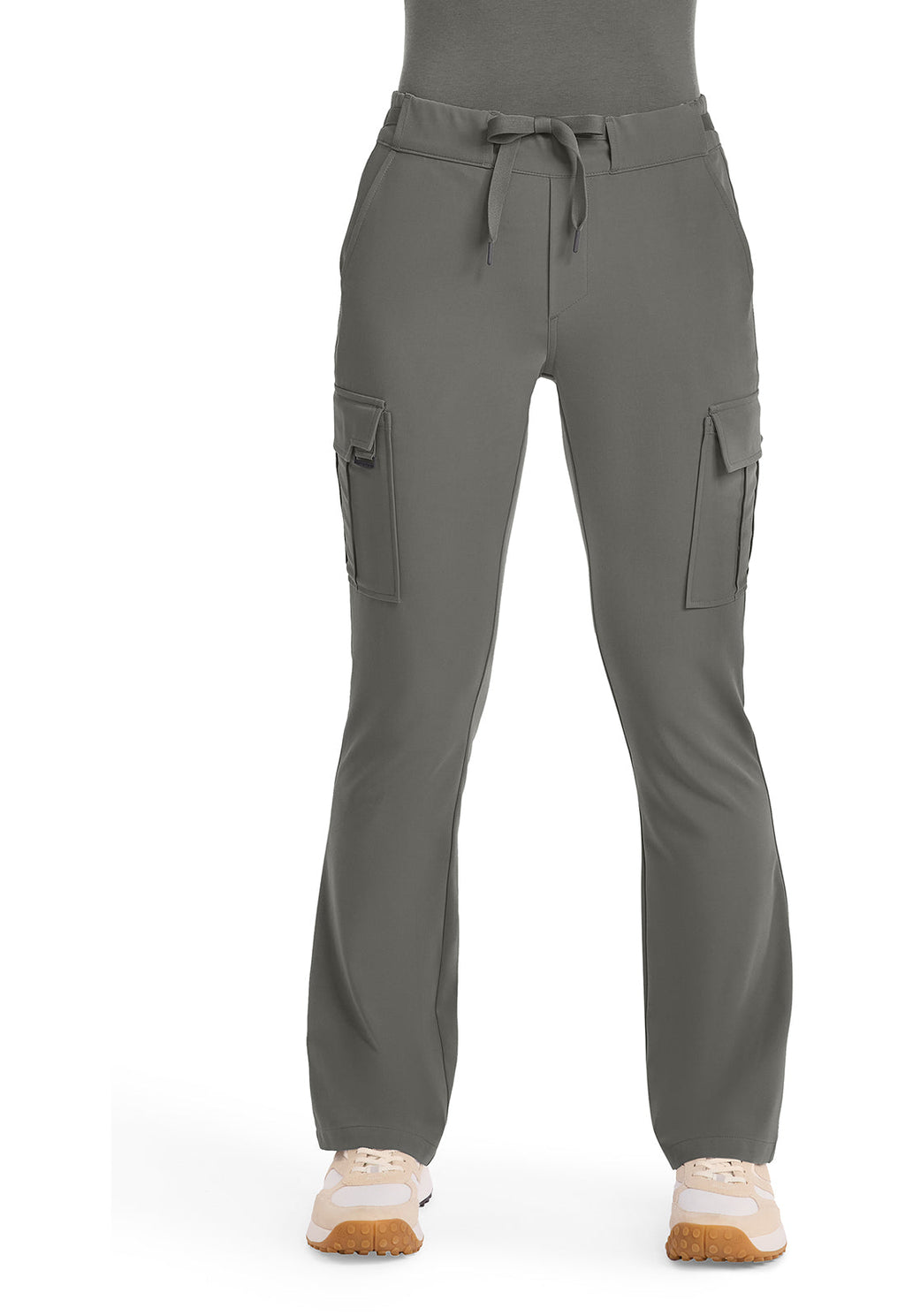 Quest HH150 Women's Mid Rise Drawstring Straight Leg Scrub Pants Pewter