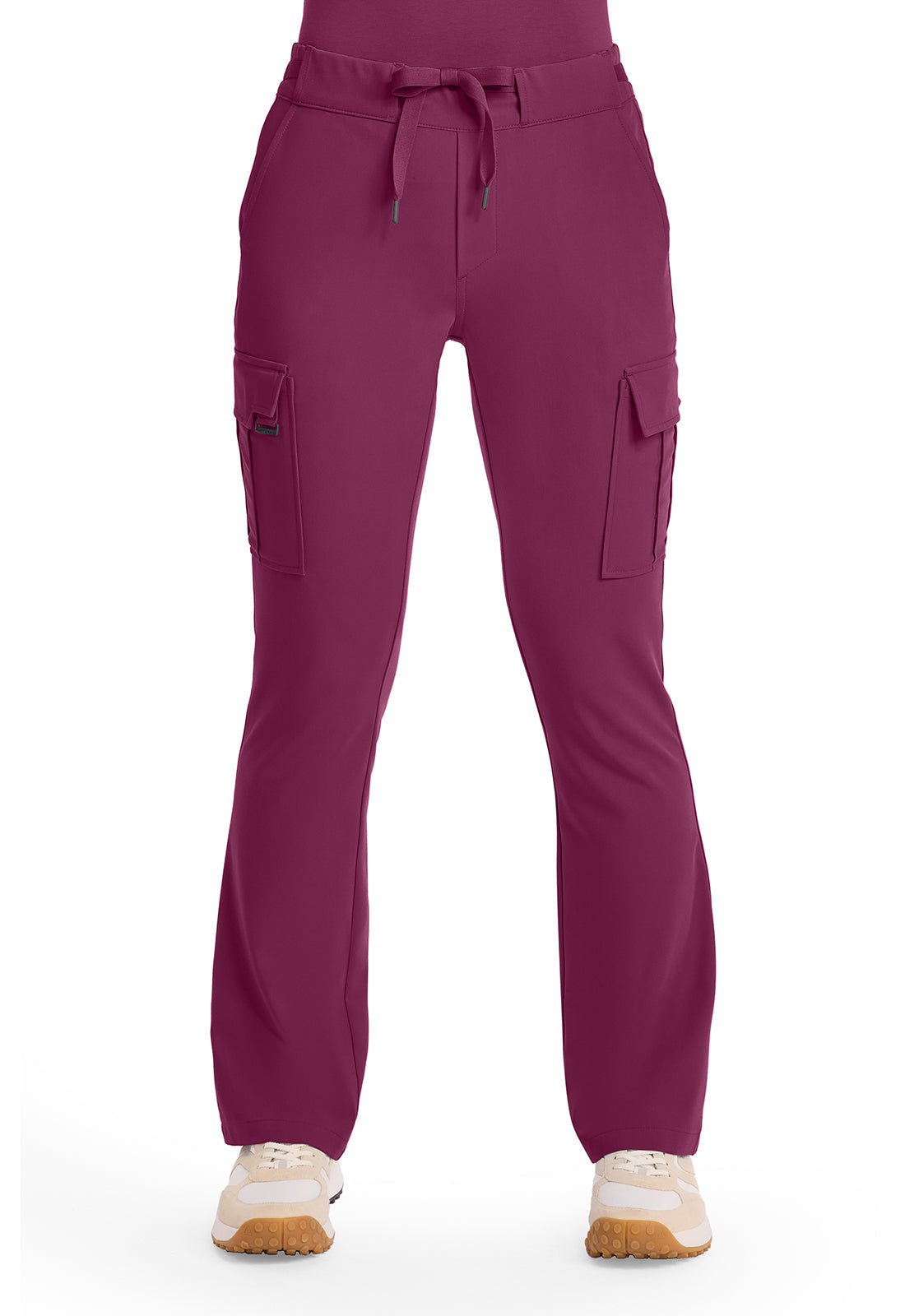 Quest HH150 Women's Mid Rise Drawstring Straight Leg Scrub Pants Wine