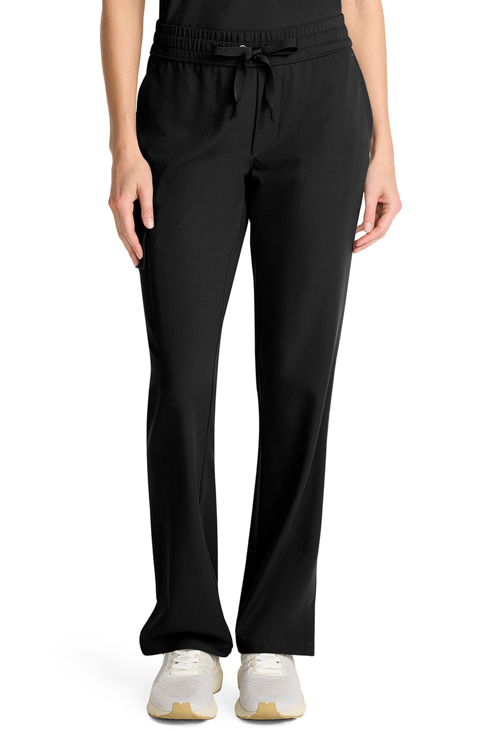 Quest HH153 Women's Mid Rise Drawstring Straight Leg Black