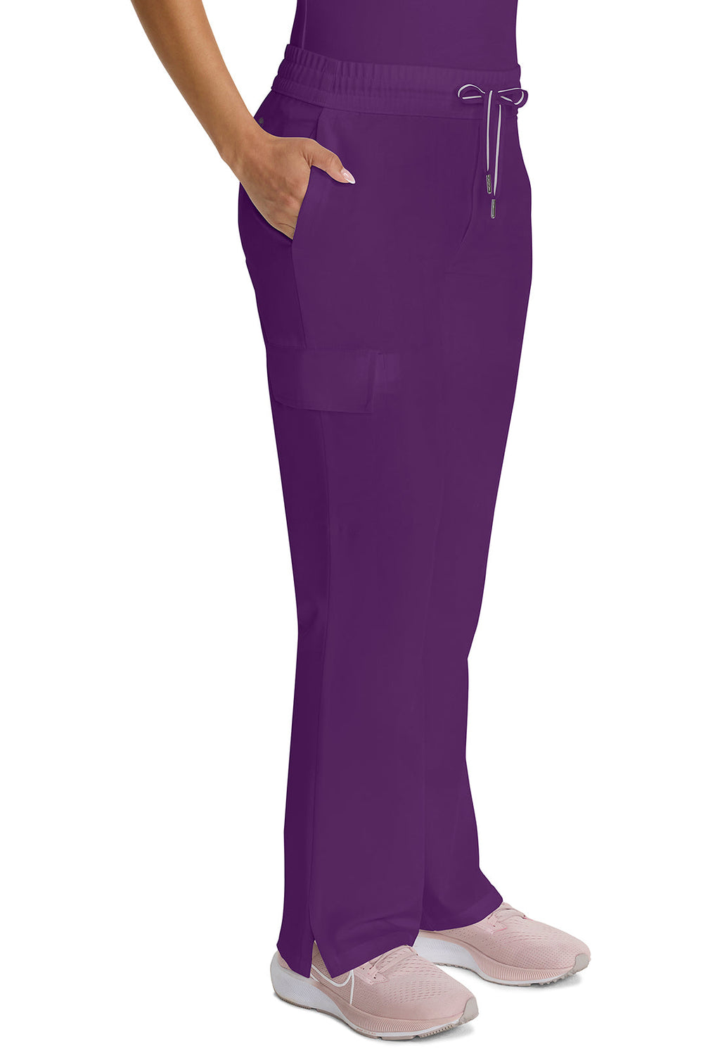 HH Quest HH153 Mid Rise Drawstring Straight Leg Eggplant