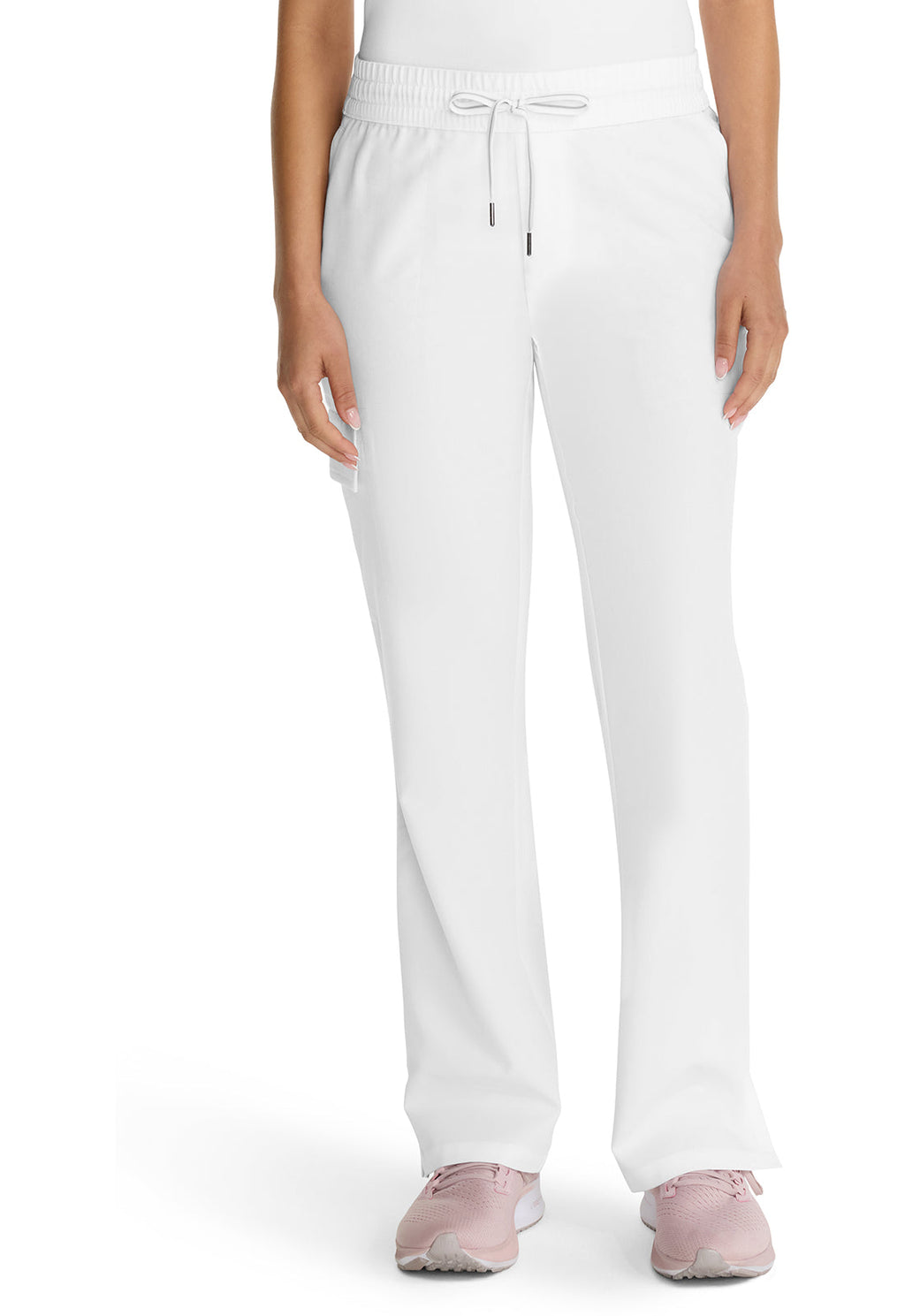 Quest HH153 Women's Mid Rise Drawstring Straight Leg White Gardenia