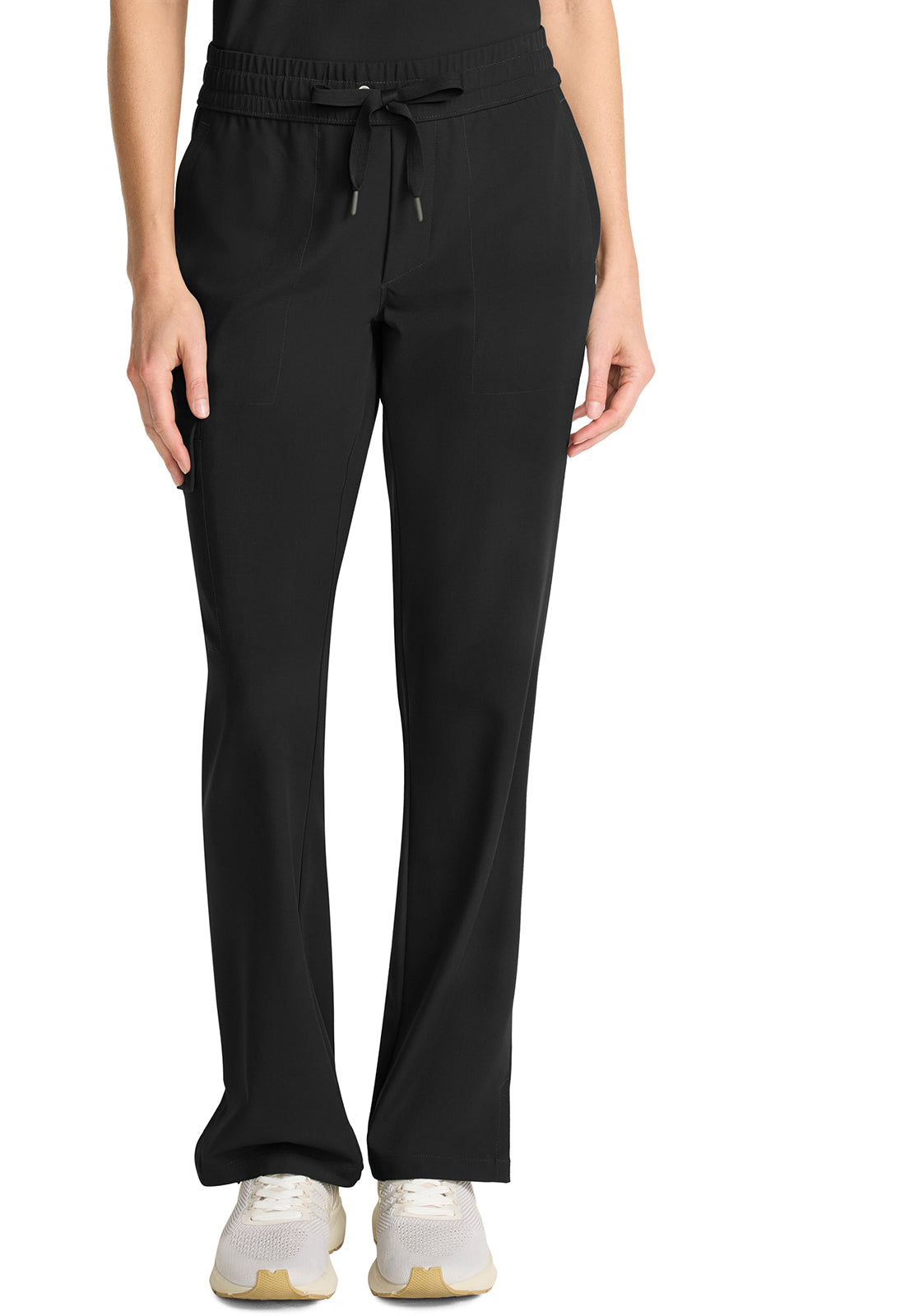 Quest HH153 Women's Mid Rise Drawstring Straight Leg Black