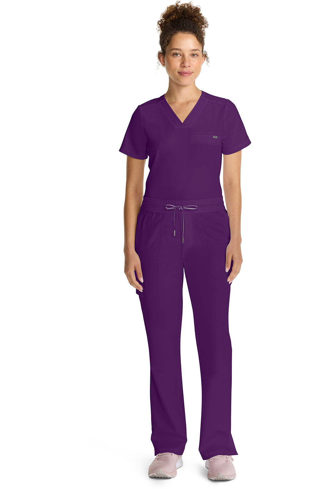 Quest HH153 Women's Mid Rise Drawstring Straight Leg Eggplant