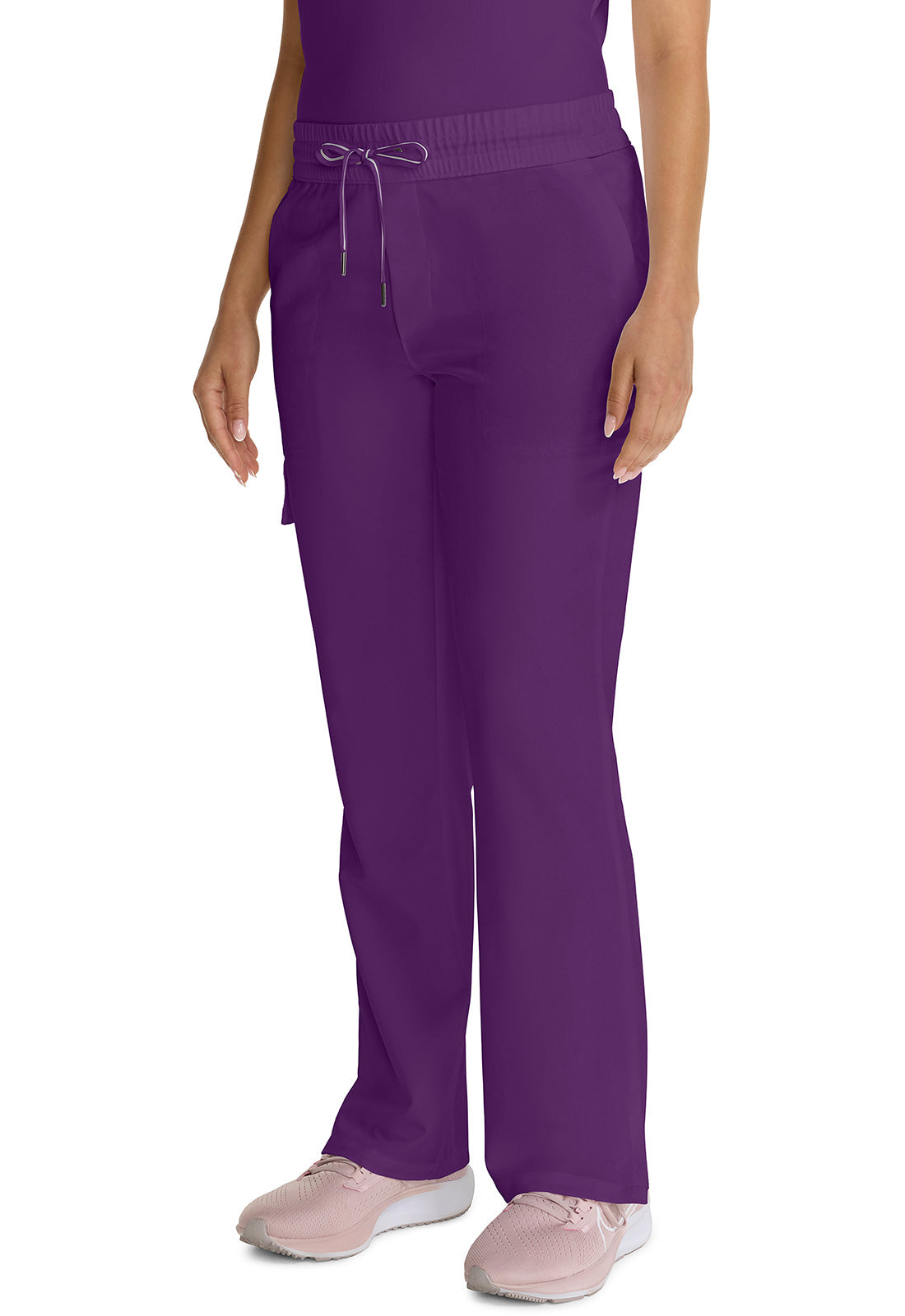 Quest HH153 Women's Mid Rise Drawstring Straight Leg Eggplant