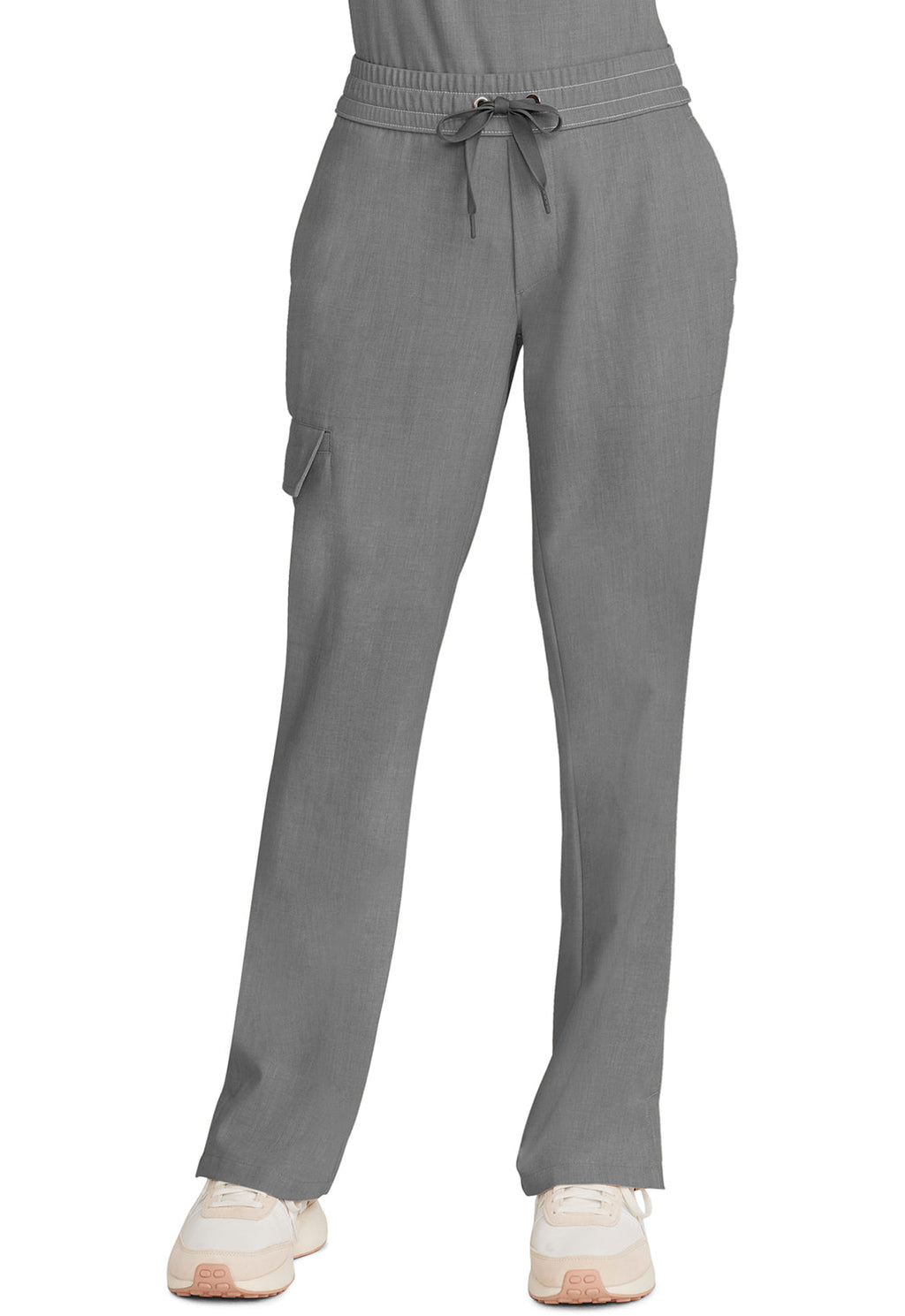 Quest HH153 Women's Mid Rise Drawstring Straight Leg Heather Ash
