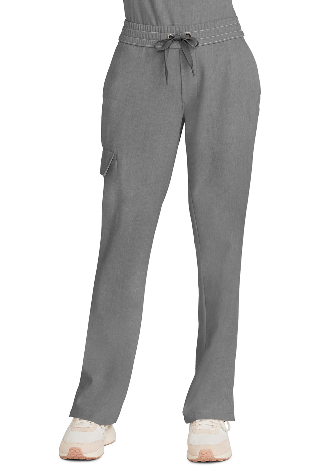 Quest HH153 Women's Mid Rise Drawstring Straight Leg Heather Ash