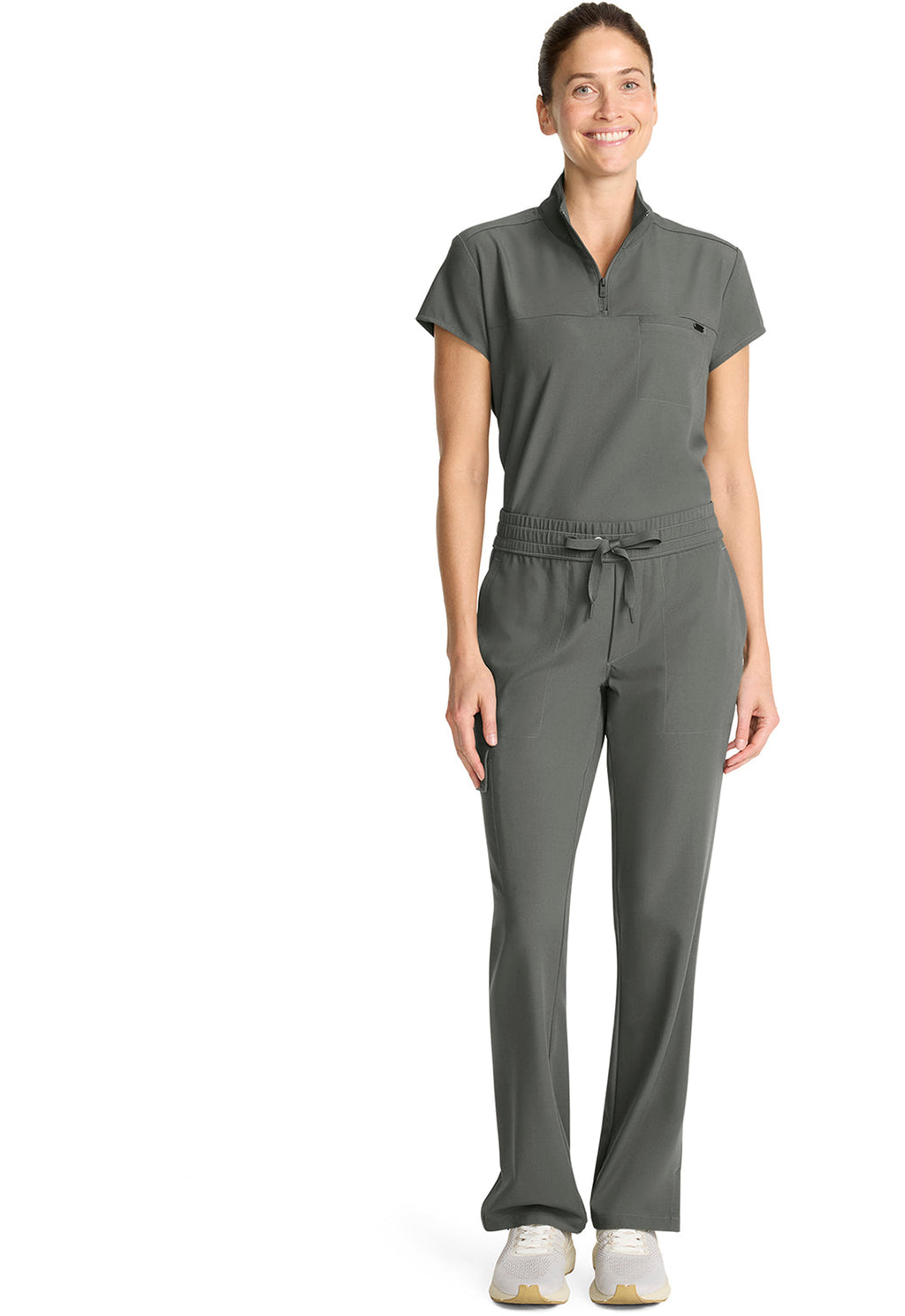Quest HH153 Women's Mid Rise Drawstring Straight Leg Pewter
