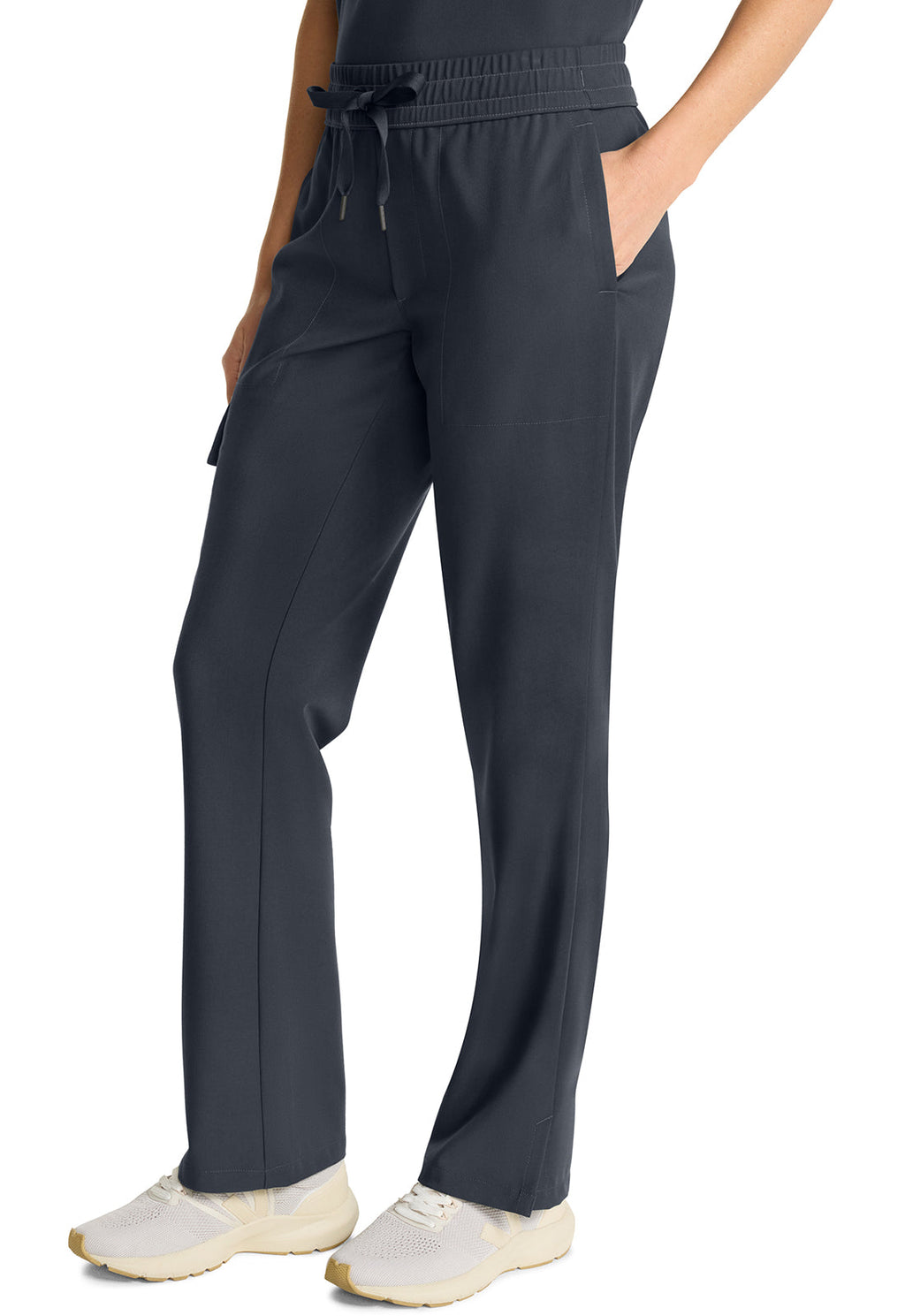 Quest HH153 Women's Mid Rise Drawstring Straight Leg Pewter