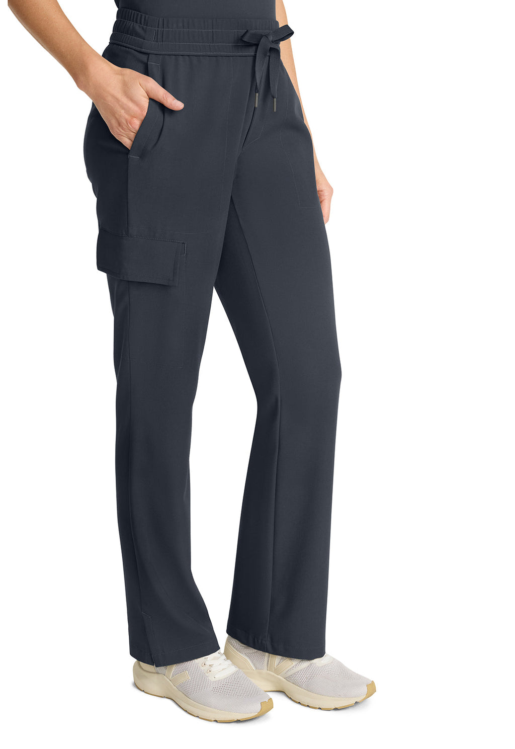Quest HH153 Women's Mid Rise Drawstring Straight Leg Pewter