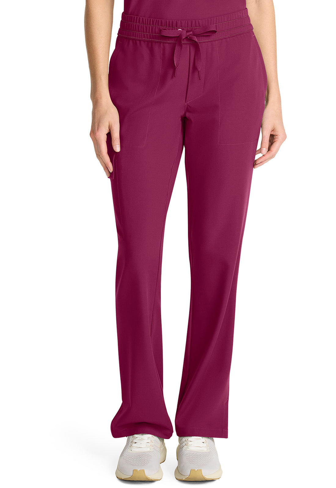 Quest HH153 Women's Mid Rise Drawstring Straight Leg Wine