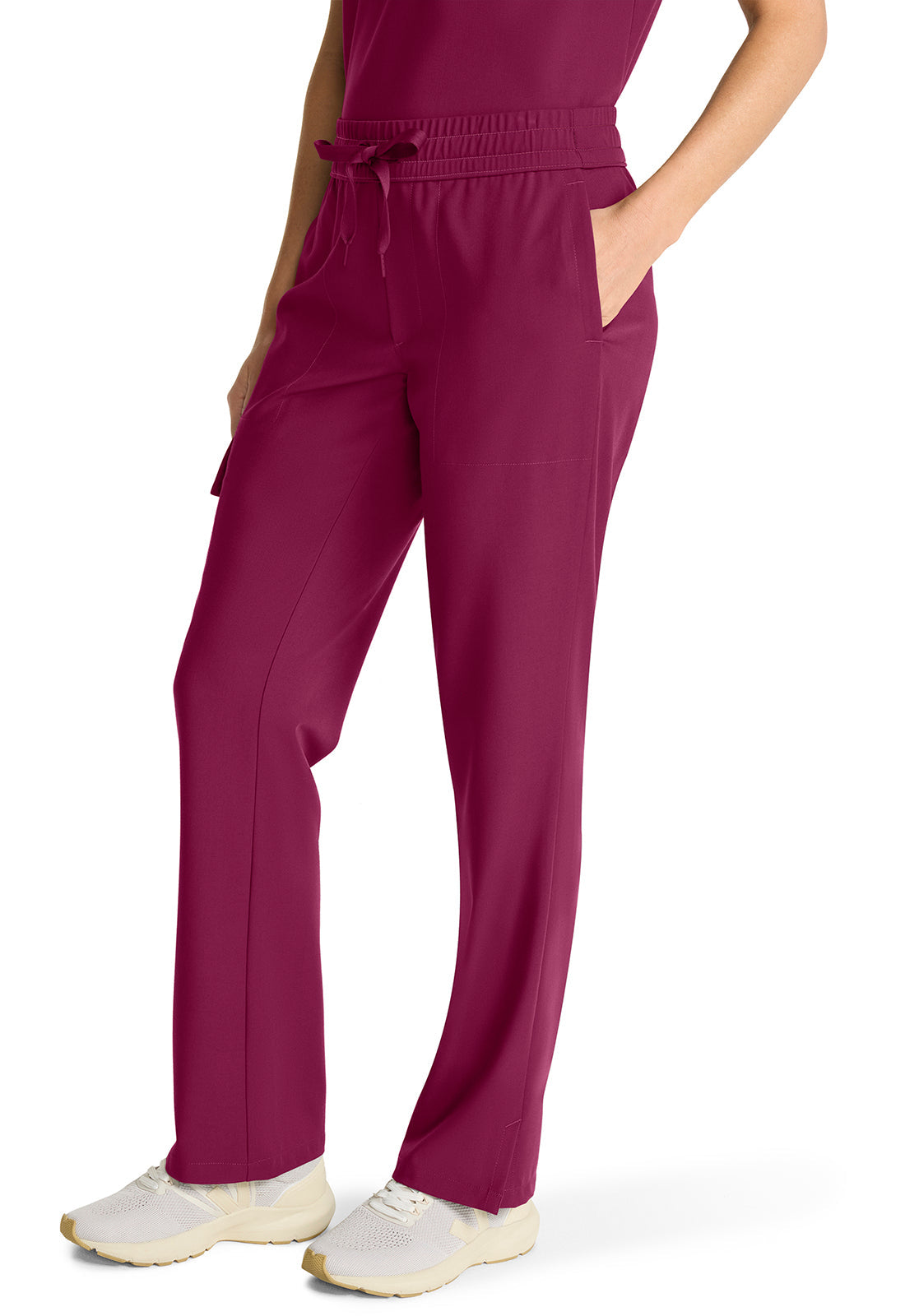 Quest HH153 Women's Mid Rise Drawstring Straight Leg Wine