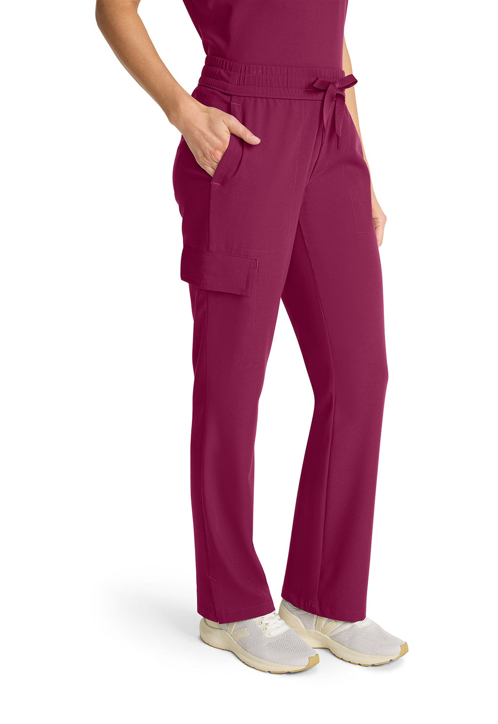 Quest HH153 Women's Mid Rise Drawstring Straight Leg Wine