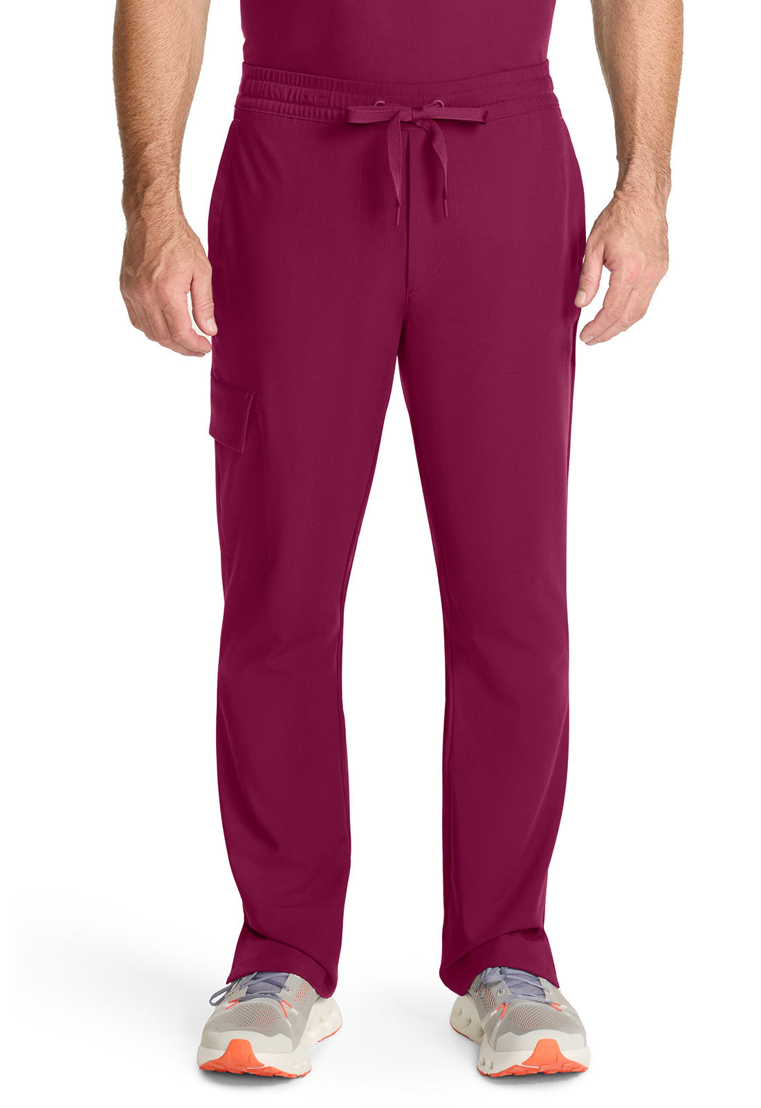 Quest HH154 Men's Zip Fly Drawstring Scrub Pants Wine