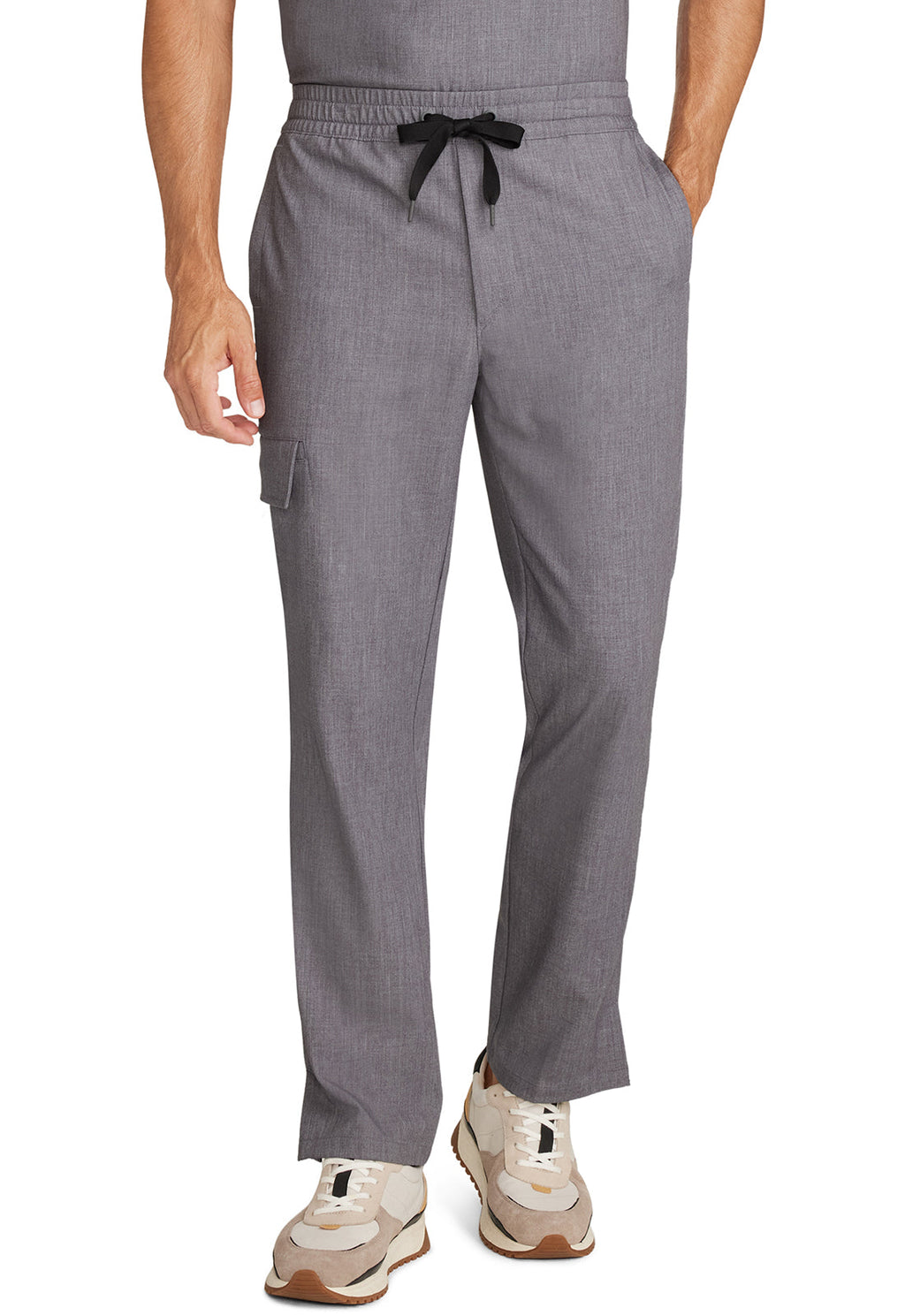 Quest HH154 Men's Zip Fly Drawstring Scrub Pants Heather Ash