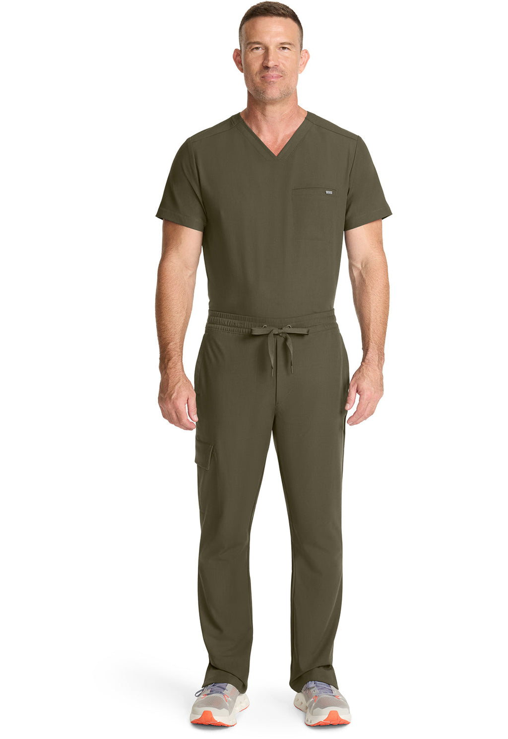 Quest HH154 Men's Zip Fly Drawstring Scrub Pants Olive