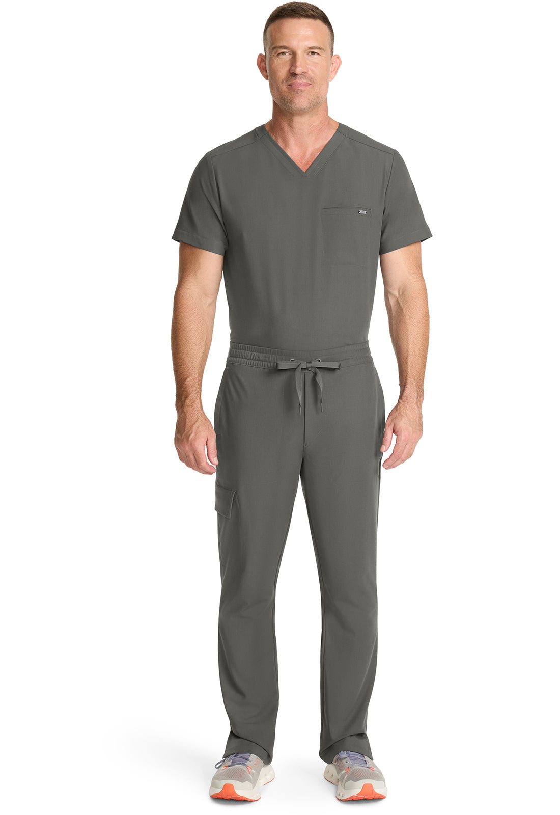 Quest HH154 Men's Zip Fly Drawstring Scrub Pants Pewter