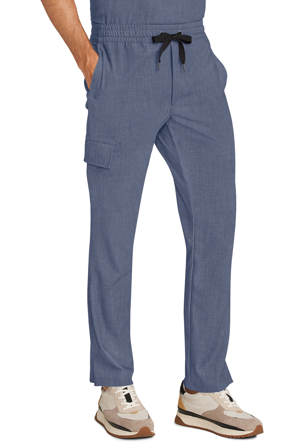 Quest HH154 Men's Zip Fly Drawstring Scrub Pants Twilight Blue