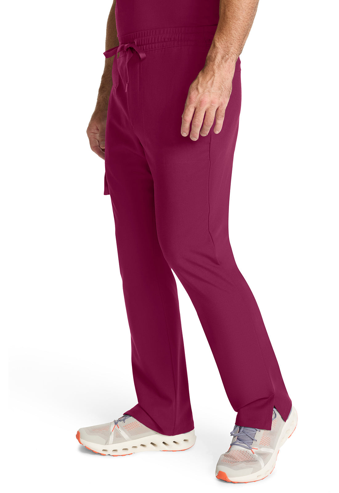 Quest HH154 Men's Zip Fly Drawstring Scrub Pants Wine