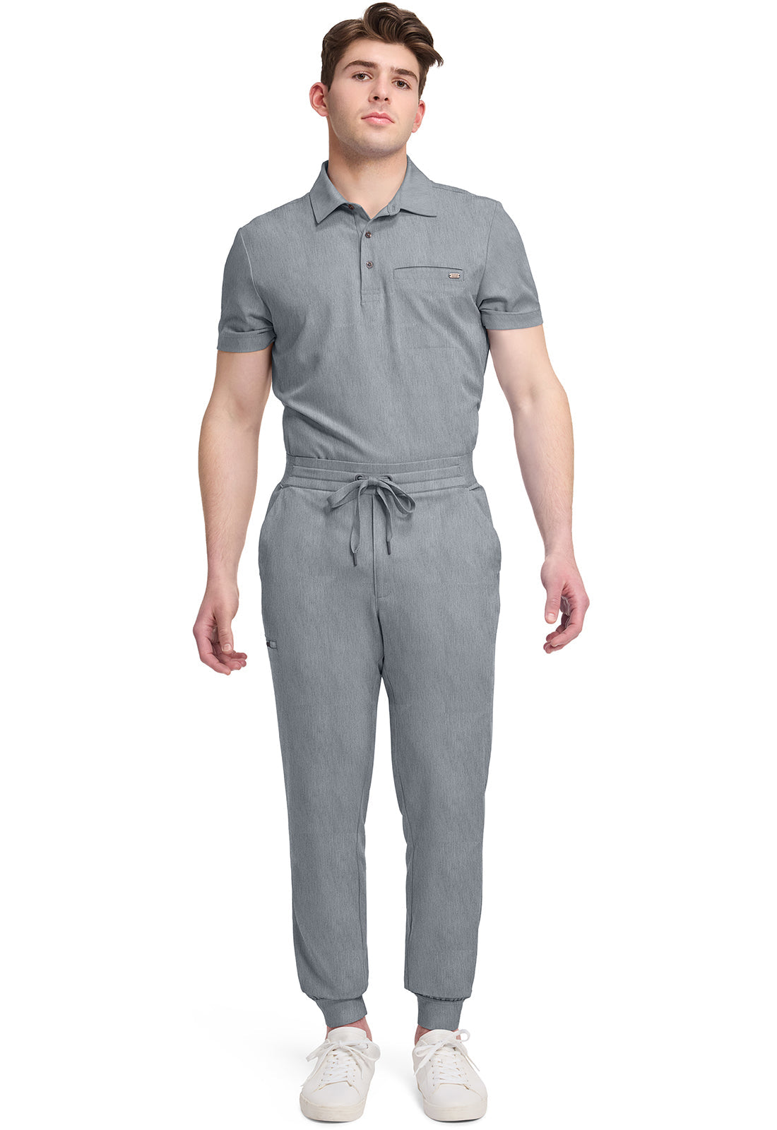 Quest HH157 Men's 5-Pocket Jogger Scrub Pants Heather Ash