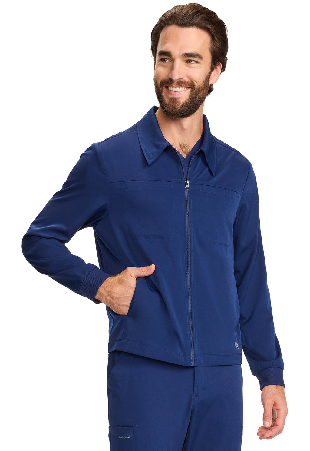 HH Works Men's Zip Front Jacket Navy