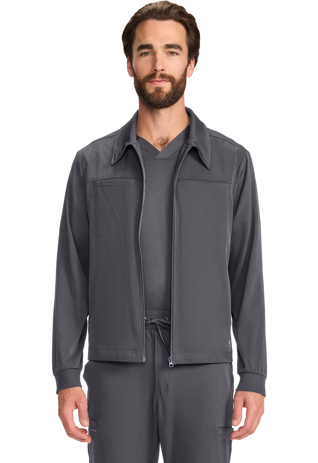 HH Works HH322 Men's Zip Front Jacket Pewter