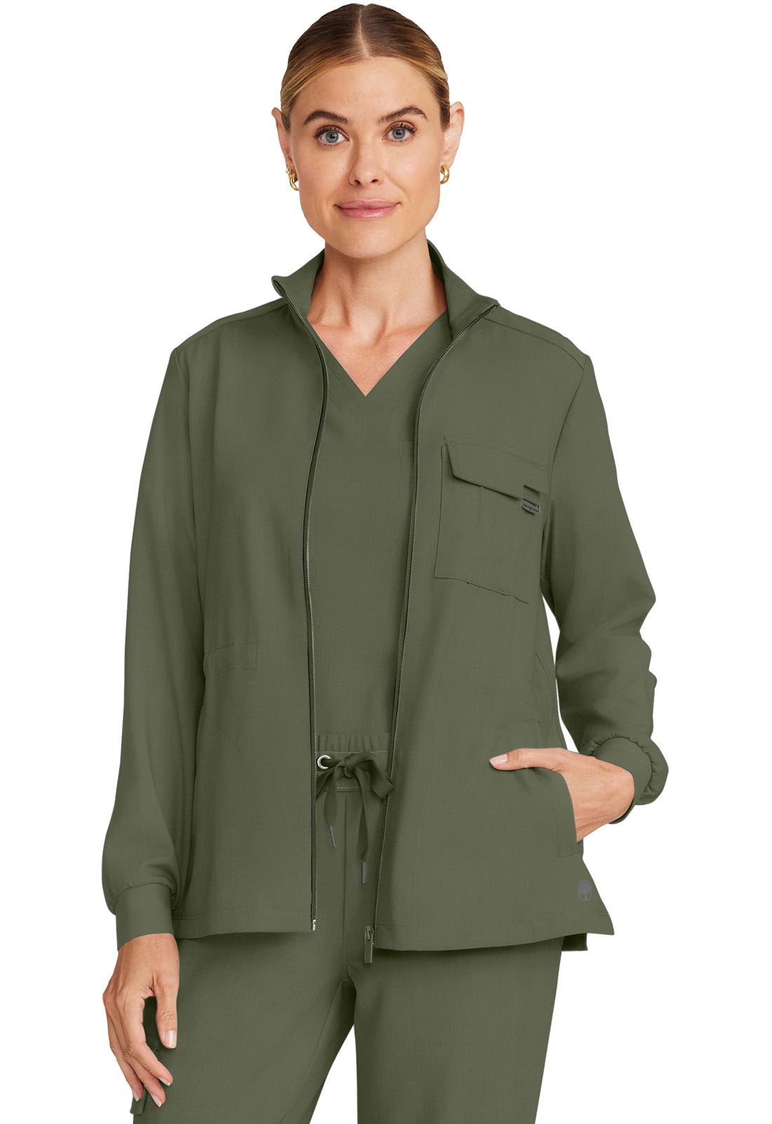 HH Quest HH360 Women's Zip Front Utility Jacket Olive Image