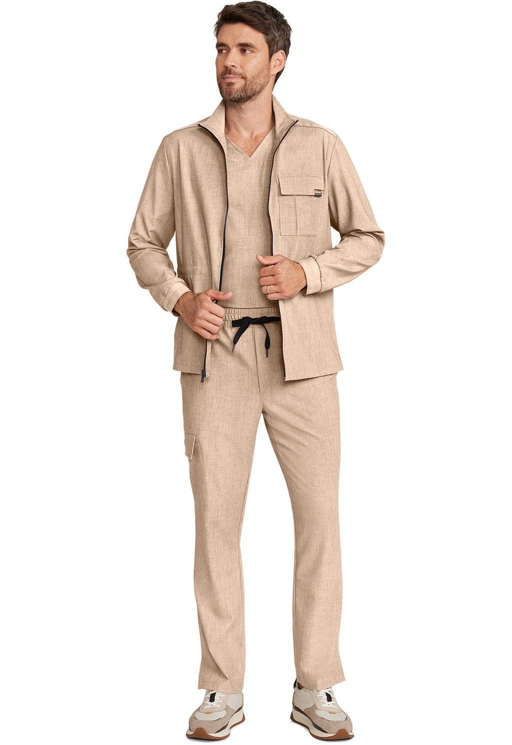 Quest HH361 Men's Zip Front Utility Jacket Desert Taupe