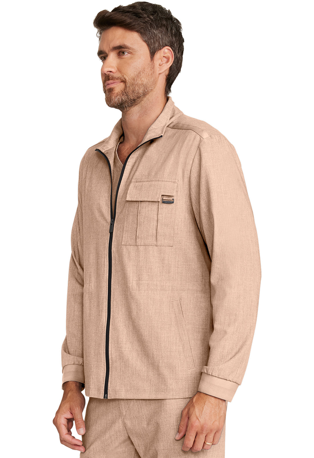 Quest HH361 Men's Zip Front Utility Jacket Desert Taupe