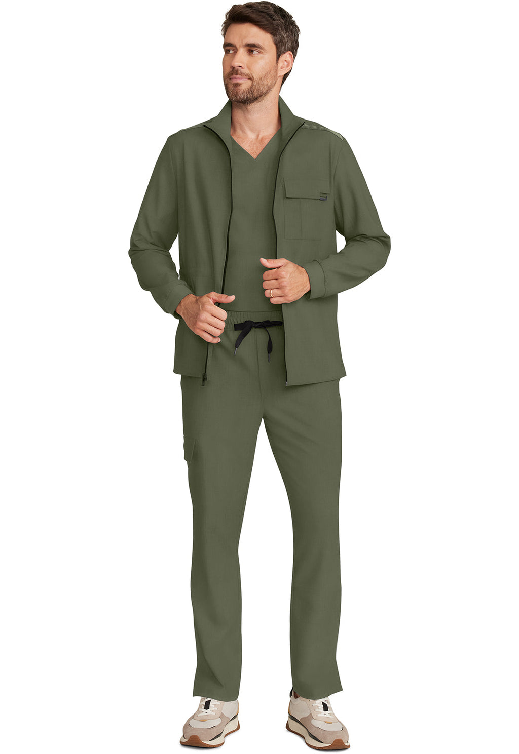 HH Quest HH361 Men's Zip Front Utility Jacket Olive Image