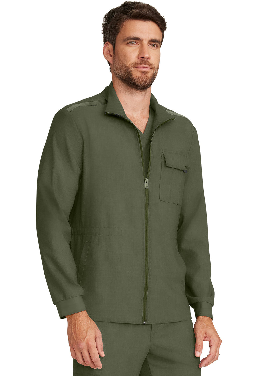 HH Quest HH361 Men's Zip Front Utility Jacket Olive Image