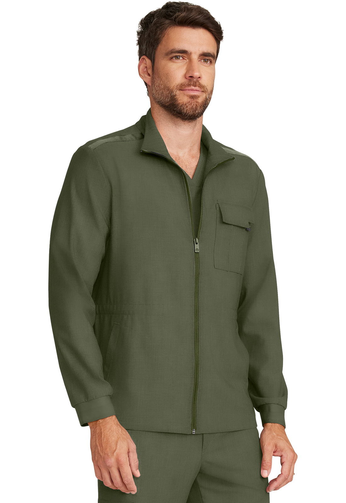 HH Quest HH361 Men's Zip Front Utility Jacket Olive Image