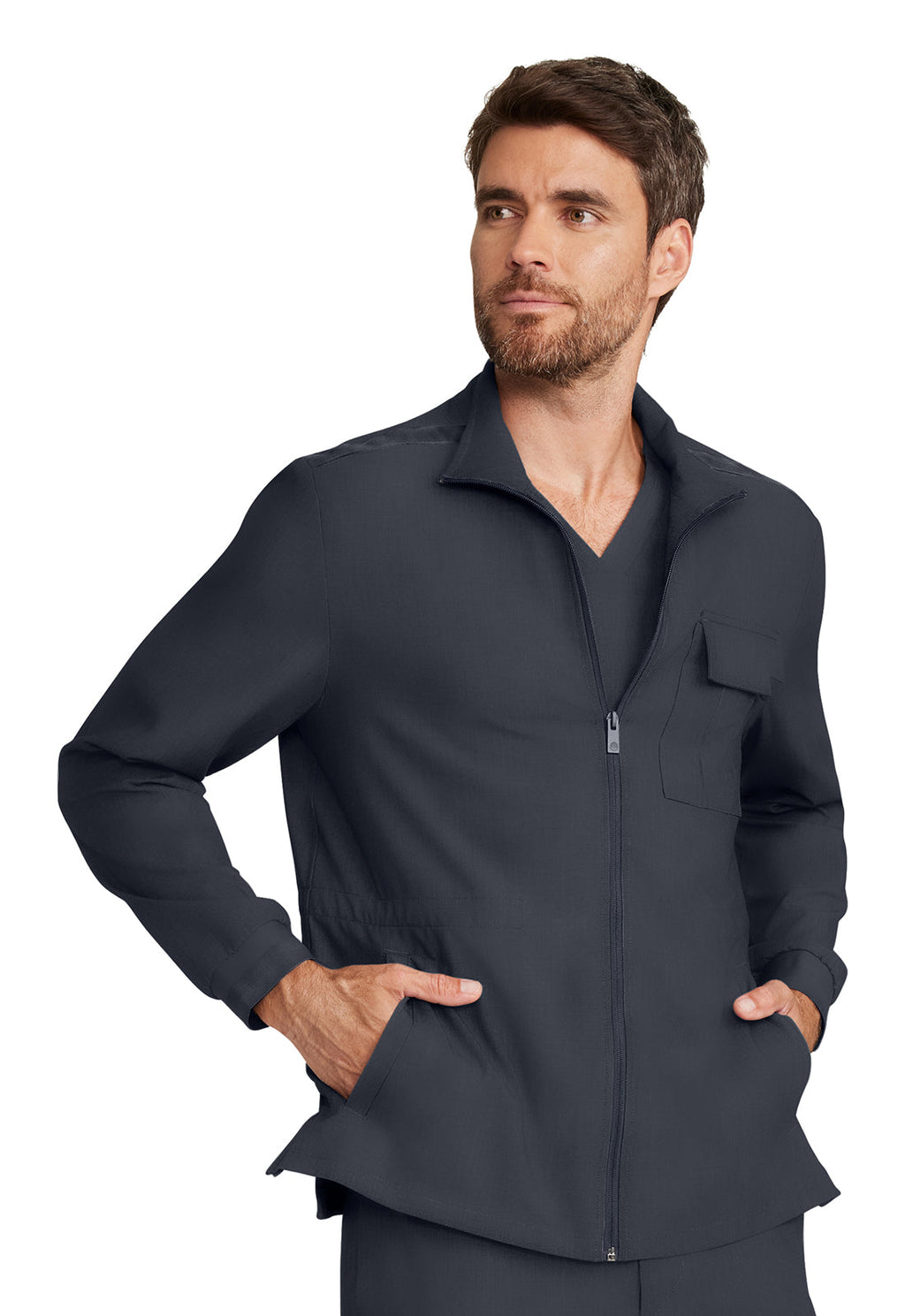 HH Quest HH361 Men's Zip Front Utility Jacket Pewter Image