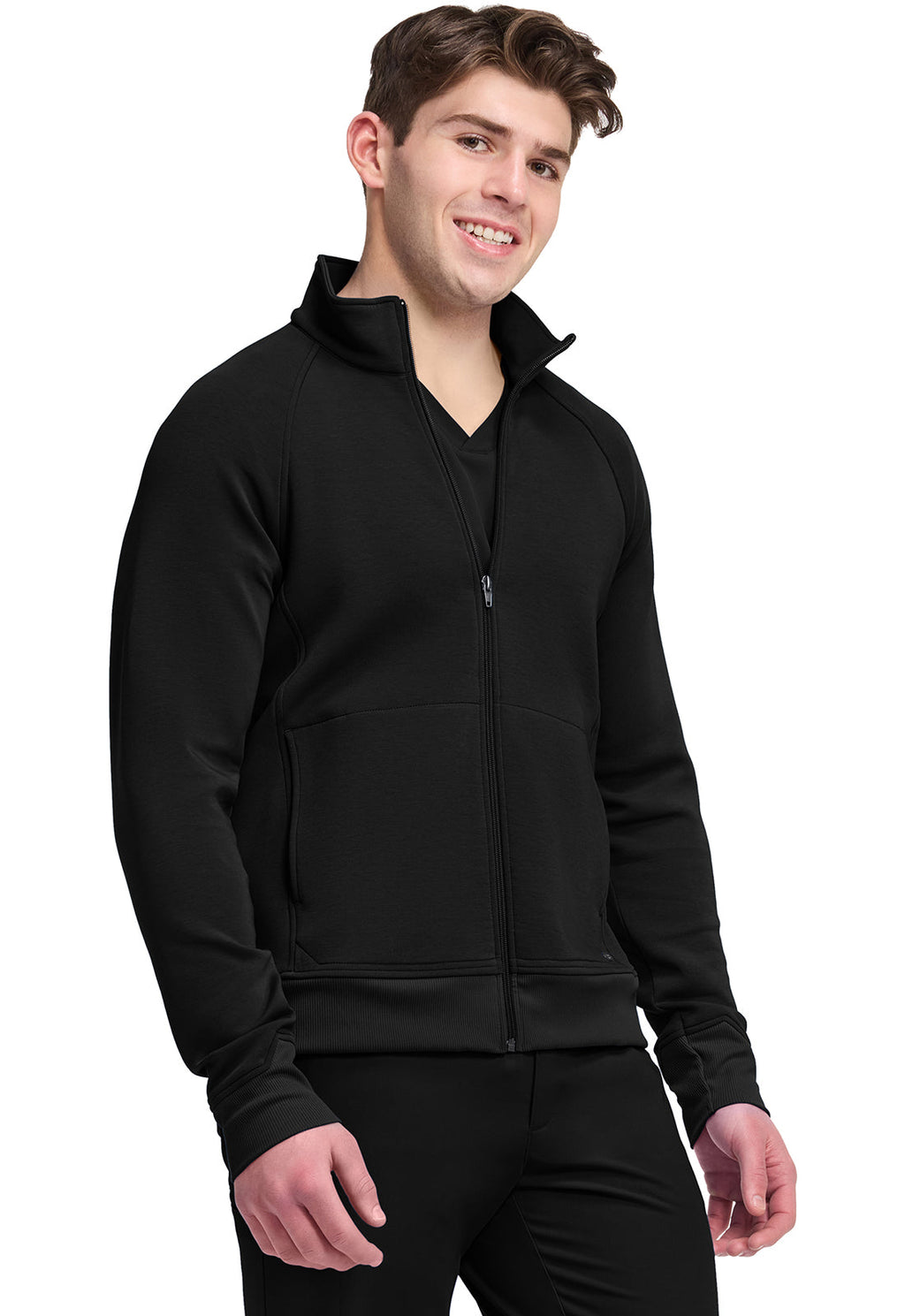 HH Lifestyle HH380F Men's Zip Front Knit Jacket Black