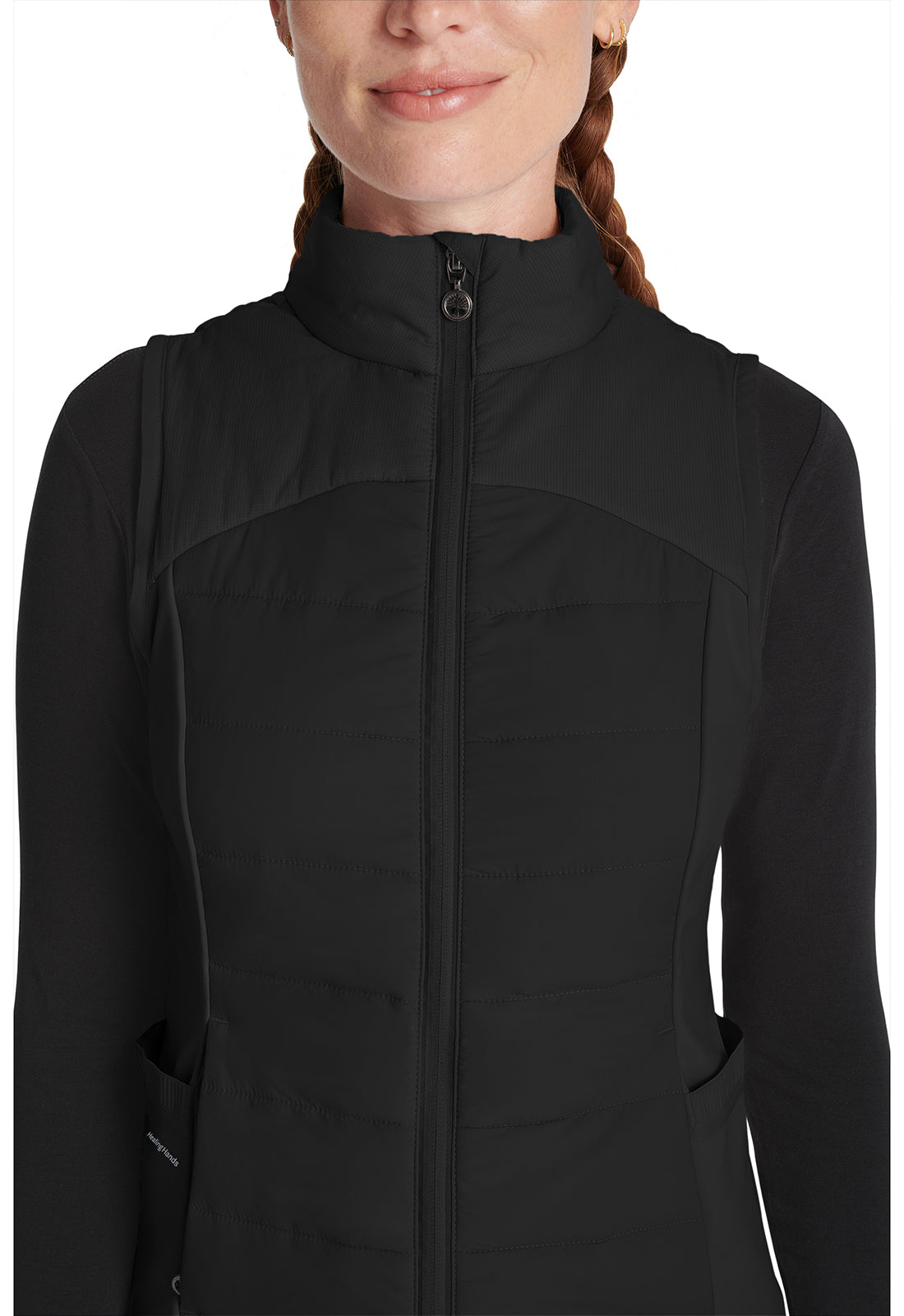 Lifestyle HH500F Women's Khloe Quilted Scrub Vests Black
