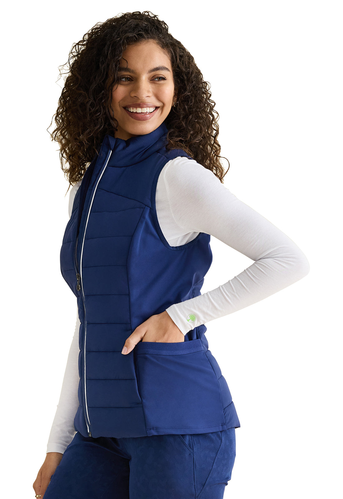 Healing Hands Khloe Quilted Vest Navy – Affordable Uniforms