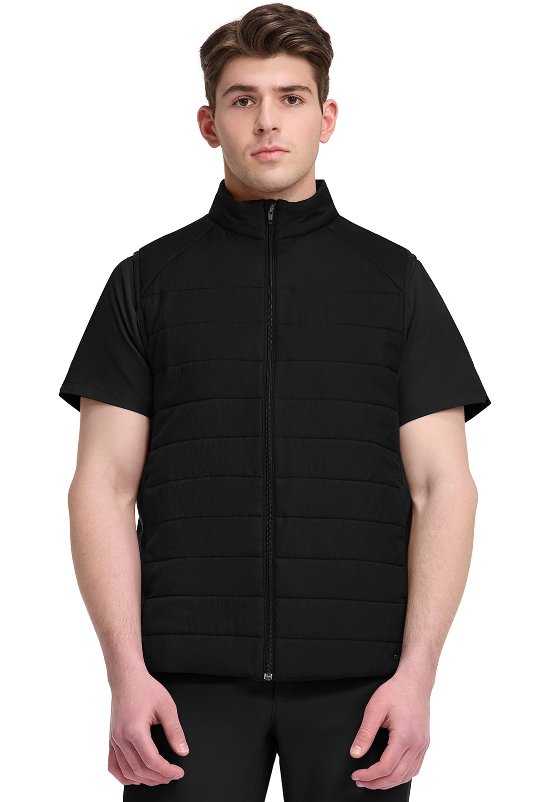 Lifestyle HH501F Men's Zip Front Scrub Vests Black