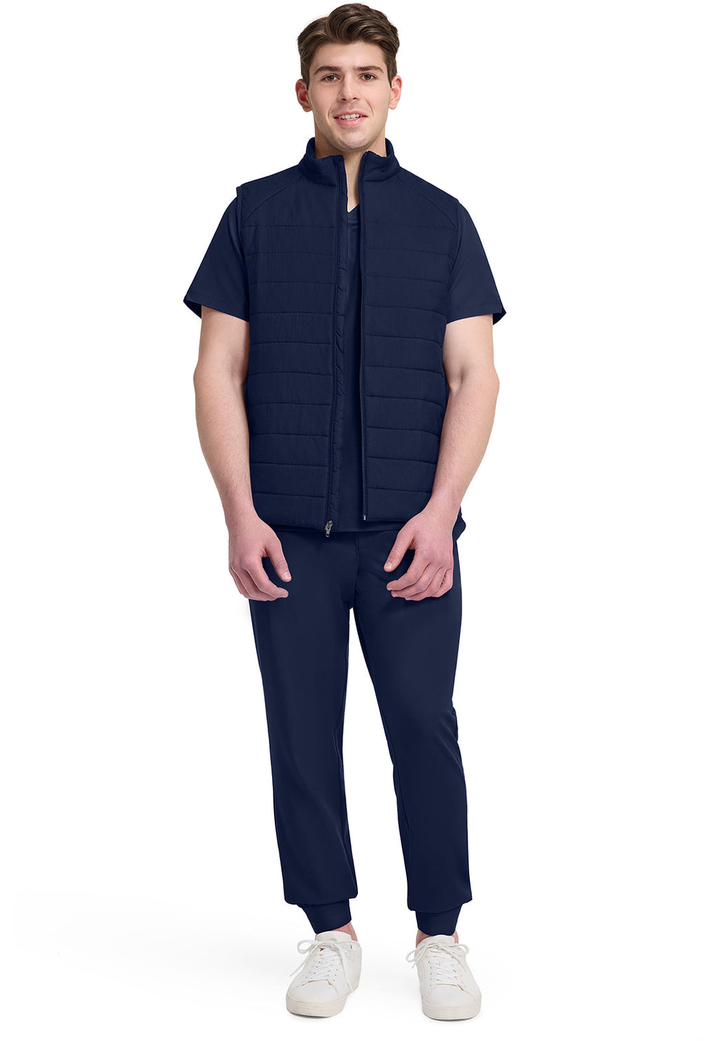 Lifestyle HH501F Men's Zip Front Scrub Vests Navy