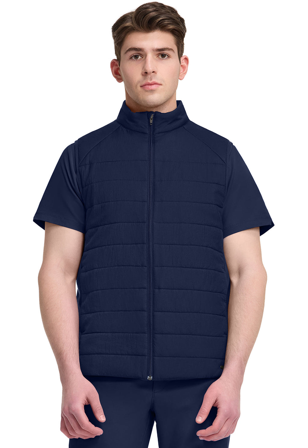 Lifestyle HH501F Men's Zip Front Scrub Vests Navy
