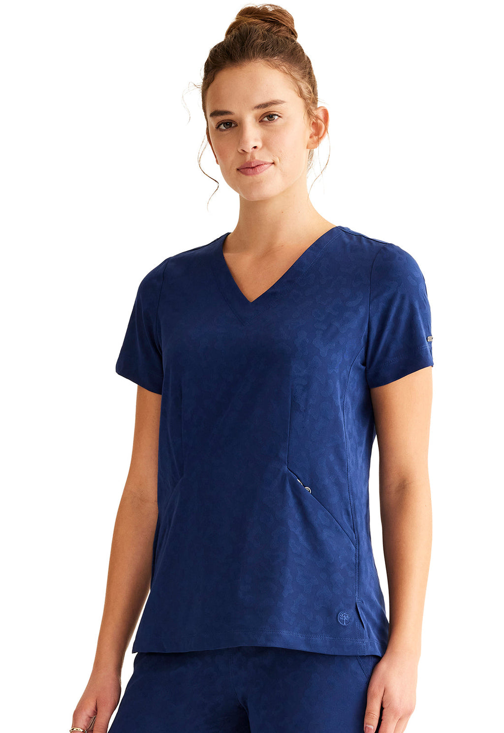 Purple Label Jacquard HH601 Women's Jolie Scrub Top Navy