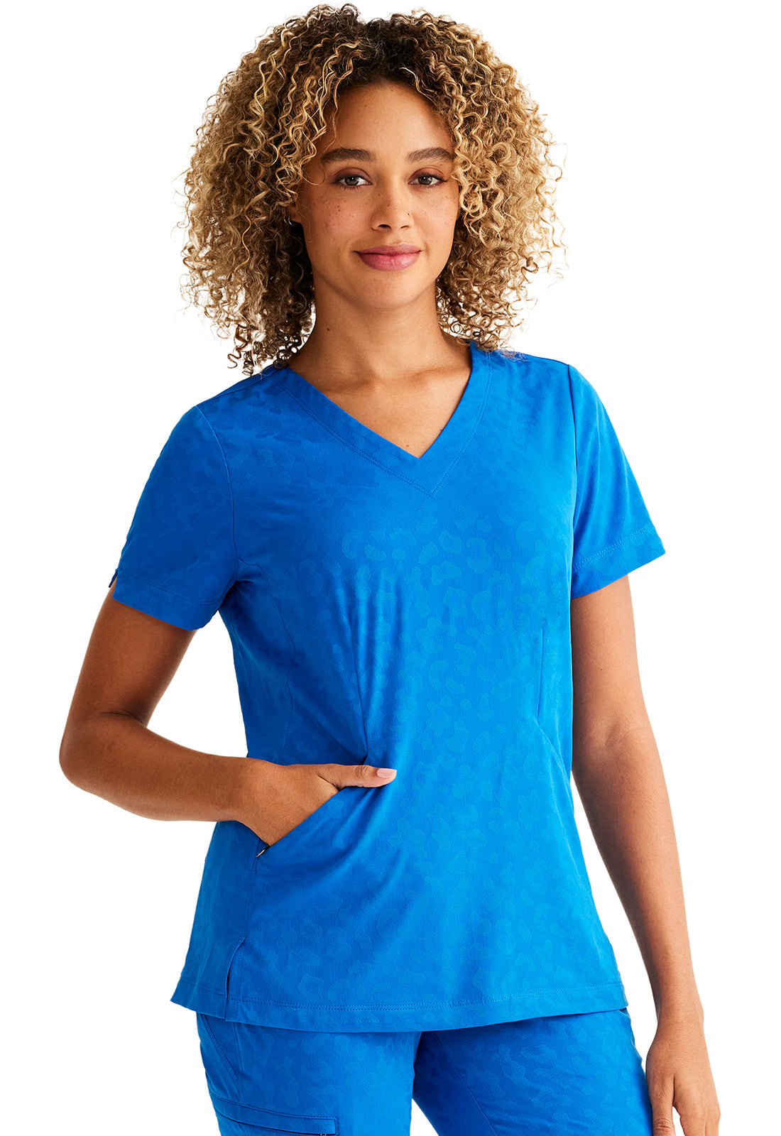 Purple Label Jacquard HH601 Women's Jolie Scrub Top Royal