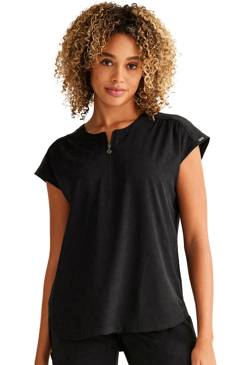 Purple Label Jacquard HH602 Women's Jayden Scrub Top Black