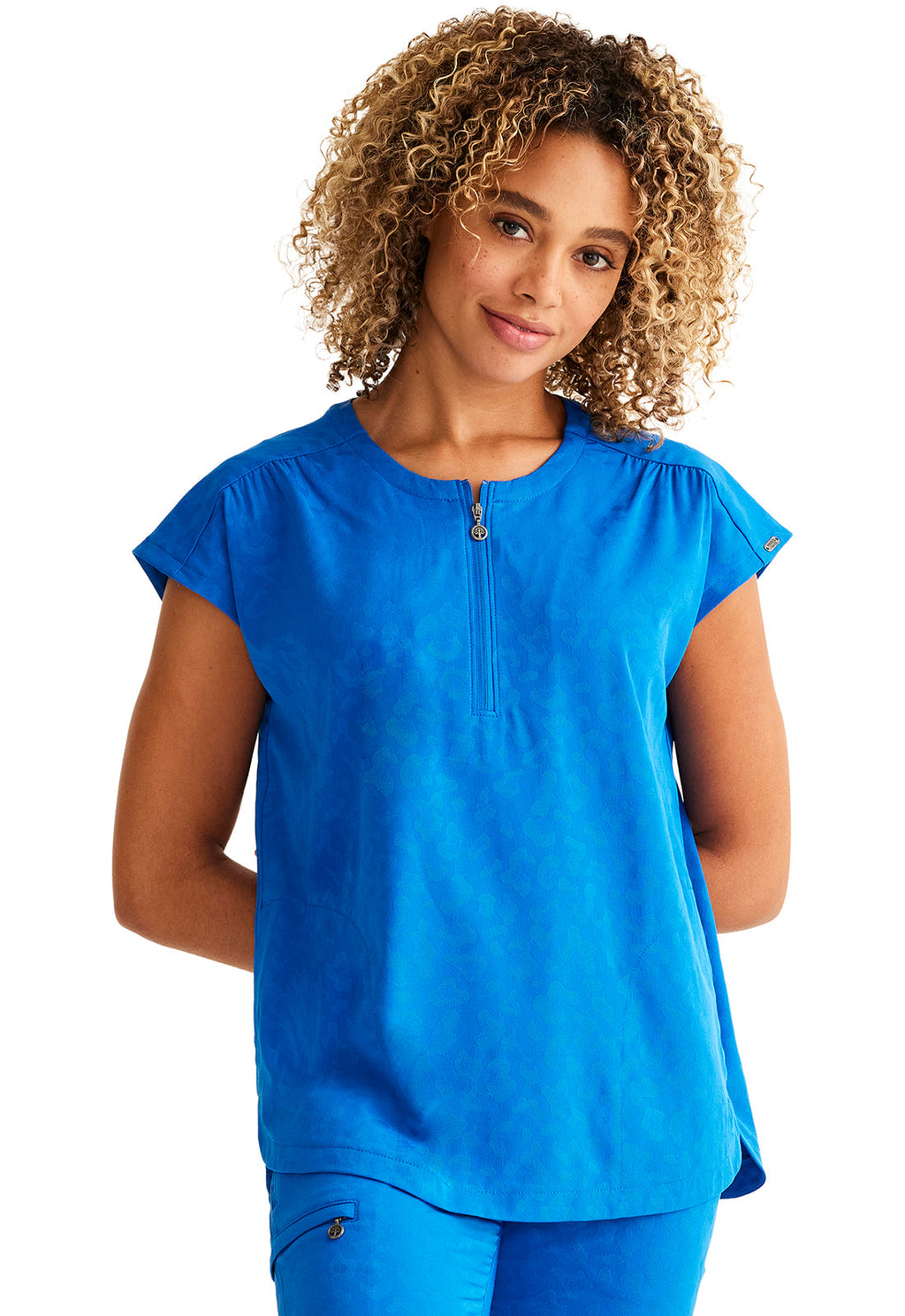 Purple Label Jacquard HH602 Women's Jayden Scrub Top Royal