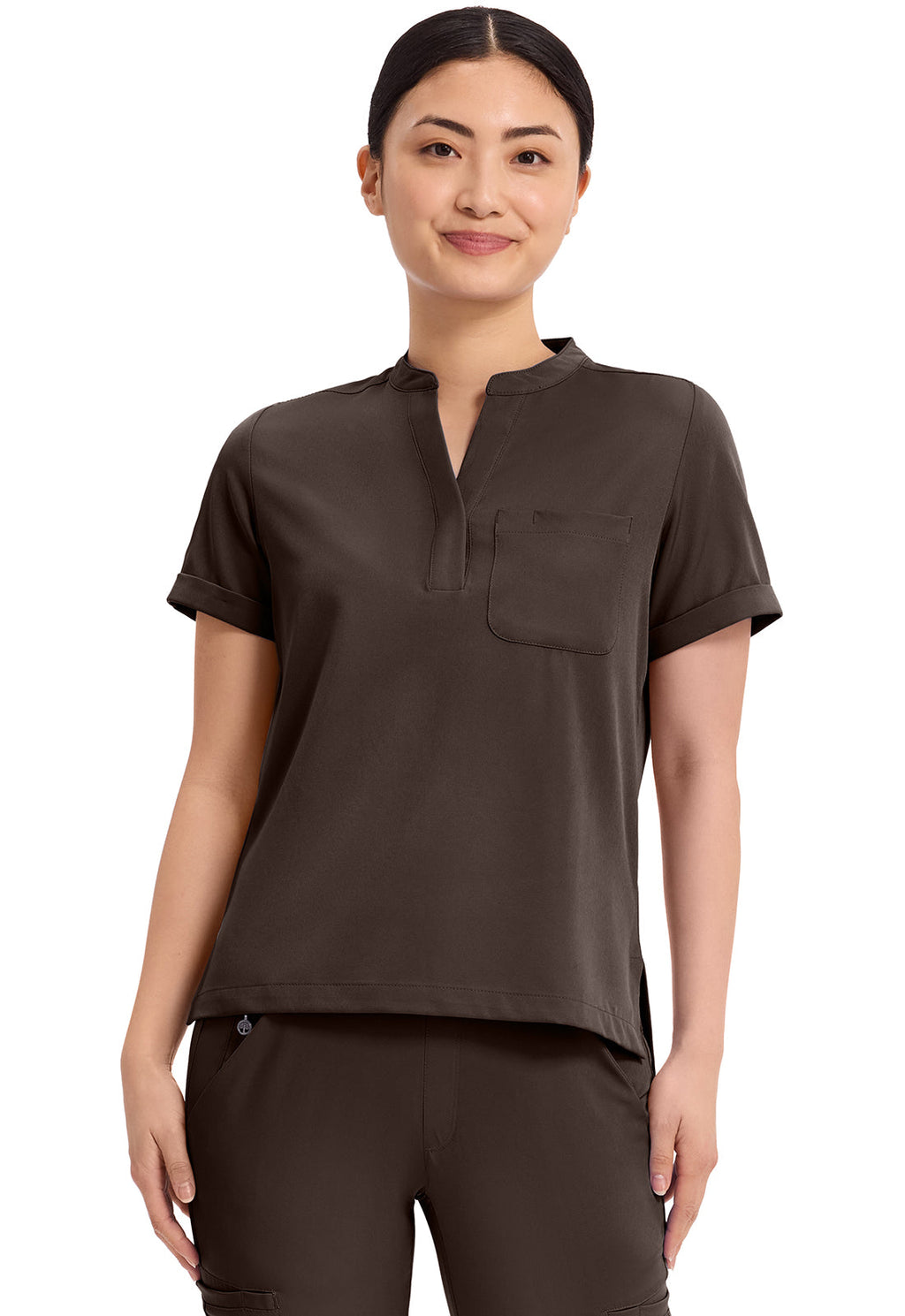 HH Works HH650 Macy 1 Pocket Scrub Top Dark Chocolate